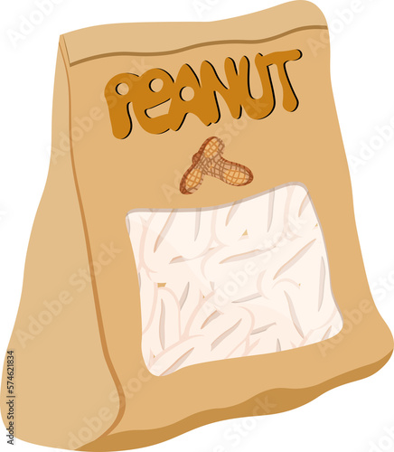 Peanut. Peanut beans in a package. bag of nuts