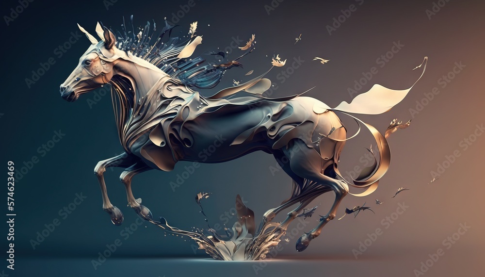 Horse abstract magical animal background with mare stallion wallpaper generative ai Horse abstract magical animal background with mare stallion wallpaper generative ai