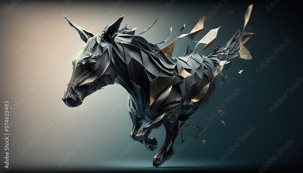 Obraz premium Horse abstract magical animal background with mare stallion wallpaper generative ai