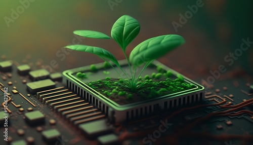 A Green Sprout on a Computer Chip, Generative Ai