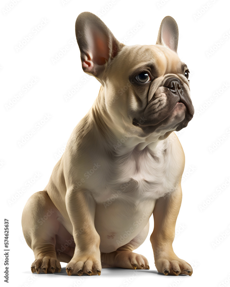 French Bulldog, on isolated background. Generative Ai