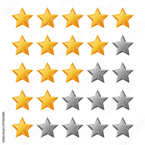 Rating gold star. Feedback  reputation and quality concept. Five stars customer product review rating review flat icon for apps and websites. Evaluation system