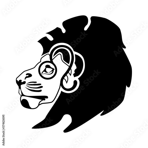Leo zodiac sign black version