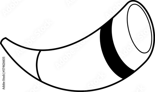 Outlined Cartoon Viking Drinking Horns. Vector Hand Drawn Illustration Isolated On Transparent Background
