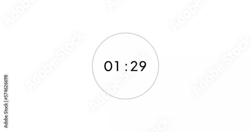 Wallpaper Mural 2 seconds digital timer countdown animation is isolated on white background. 2 sec countdown timer, a stopwatch animation with pie percentages Torontodigital.ca