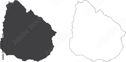 set of maps of Uruguay - vector illustrations