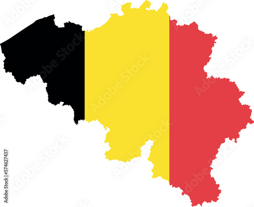 vector illustration of Belgium flag map