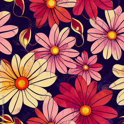 Seamless pattern with flowers