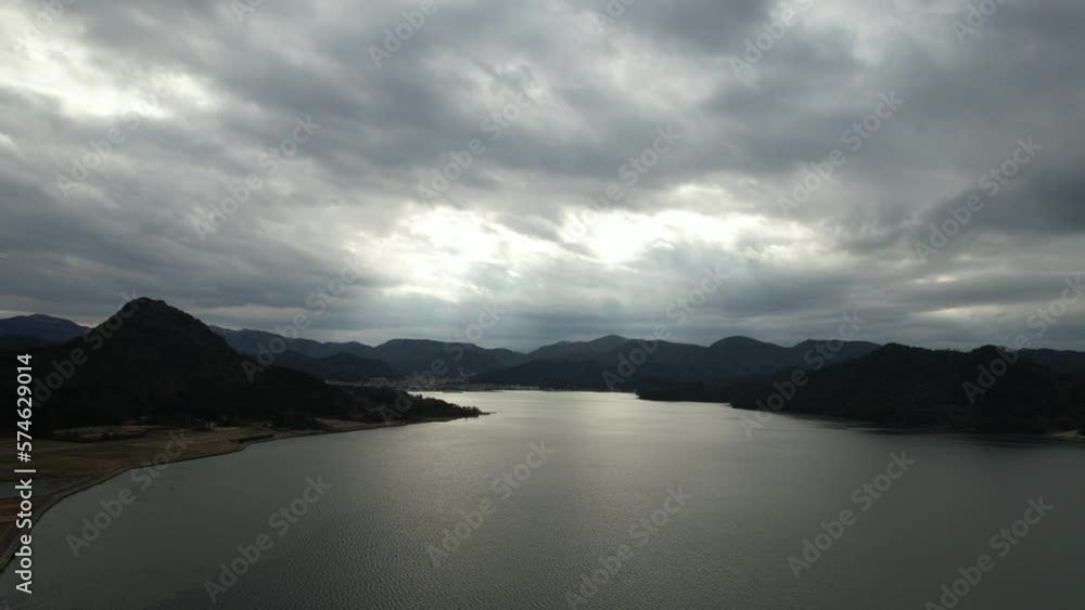 山陰海岸国立公園　久美浜湾とかぶと山　ドローン空撮