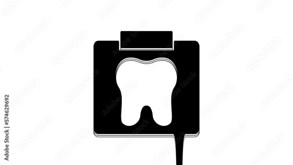 Black X-ray of tooth icon isolated on white background. Dental x-ray. Radiology image. 4K Video motion graphic animation Black X-ray of tooth icon isolated on white background. Dental x-ray. Radiology image. 4K Video motion graphic animation