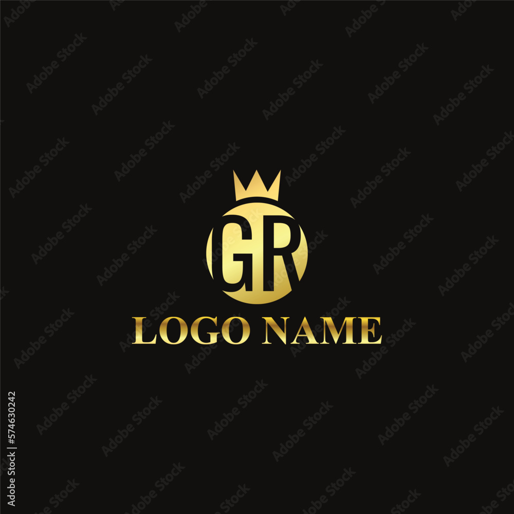Vector abstract premium royal luxury elegant letter GR logo design