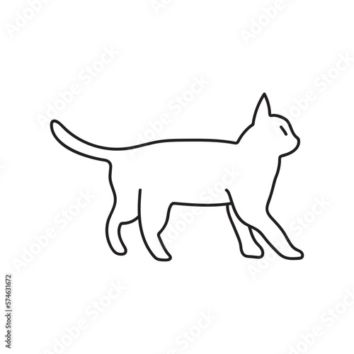 Minimalist cats hand drawn illustration. Cat doodles in abstract hand drawn style  black and white line art vector illustration.