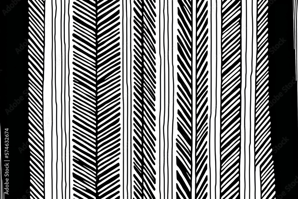 Abstract seamless hand drawn herringbone vertical stripes, generative ai Abstract seamless hand drawn herringbone vertical stripes, generative ai