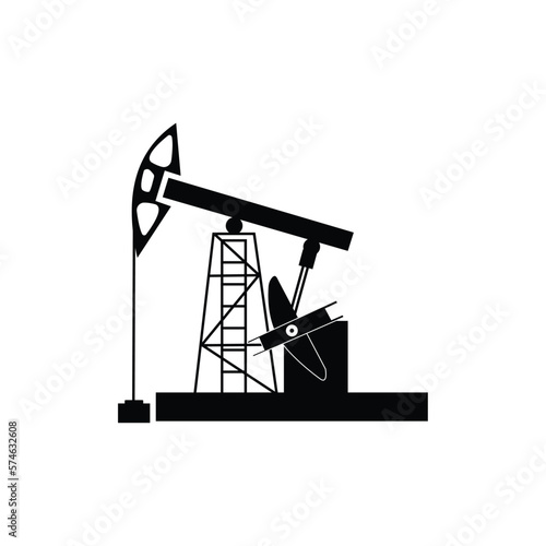 oil pump isolated icon on white background, oil industry