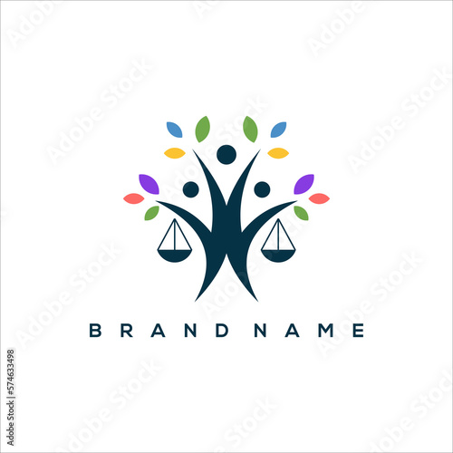 lawyer tree logo design vector