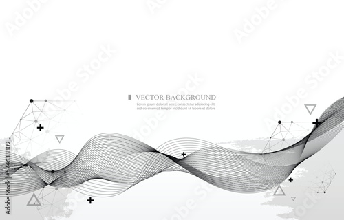 White abstract vector background.futuristic.smooth line effect.hexagon.polygon.