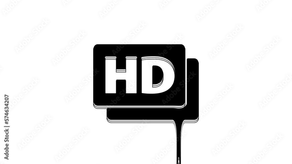 Black Hd movie, tape, frame icon isolated on white background. 4K Video motion graphic animation Black Hd movie, tape, frame icon isolated on white background. 4K Video motion graphic animation