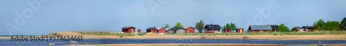 Panorama of beaches, houses and dunes of Vihaspauha beach in Kalajoki, Finland