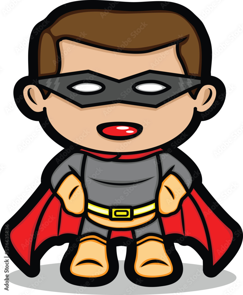 Fototapeta premium cartoon illustration of superhero hero smiling and posing proudly