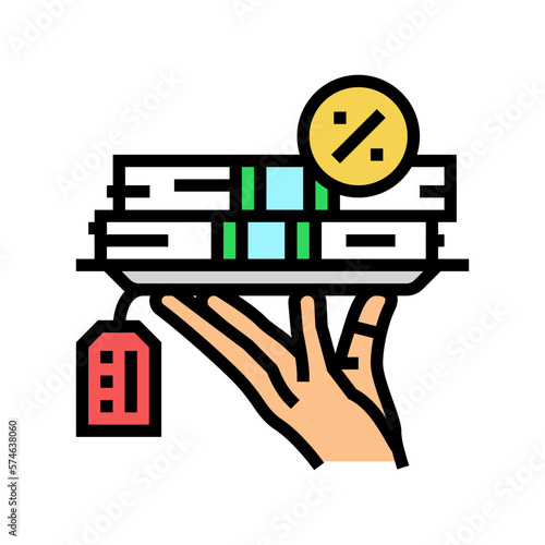 borrowing funds creditor color icon vector illustration