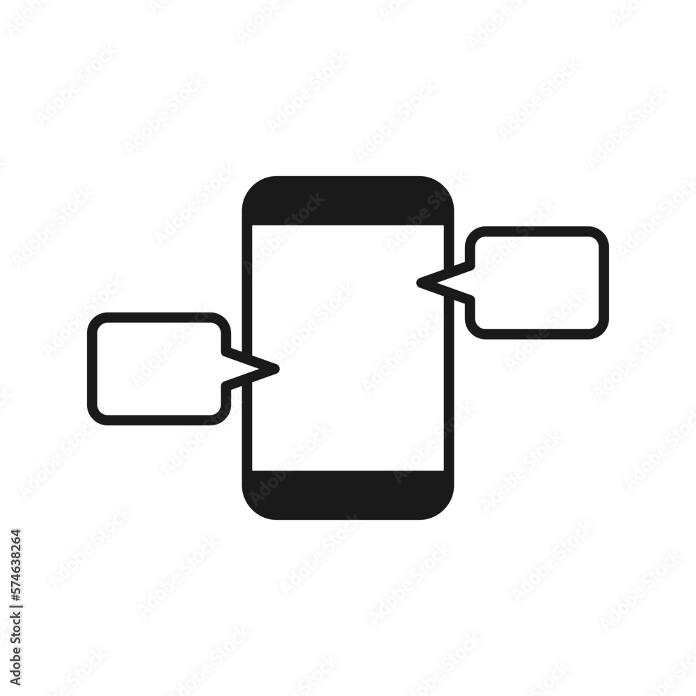 Smartphone phone message or chat icon vector Smartphone phone message or chat icon vector