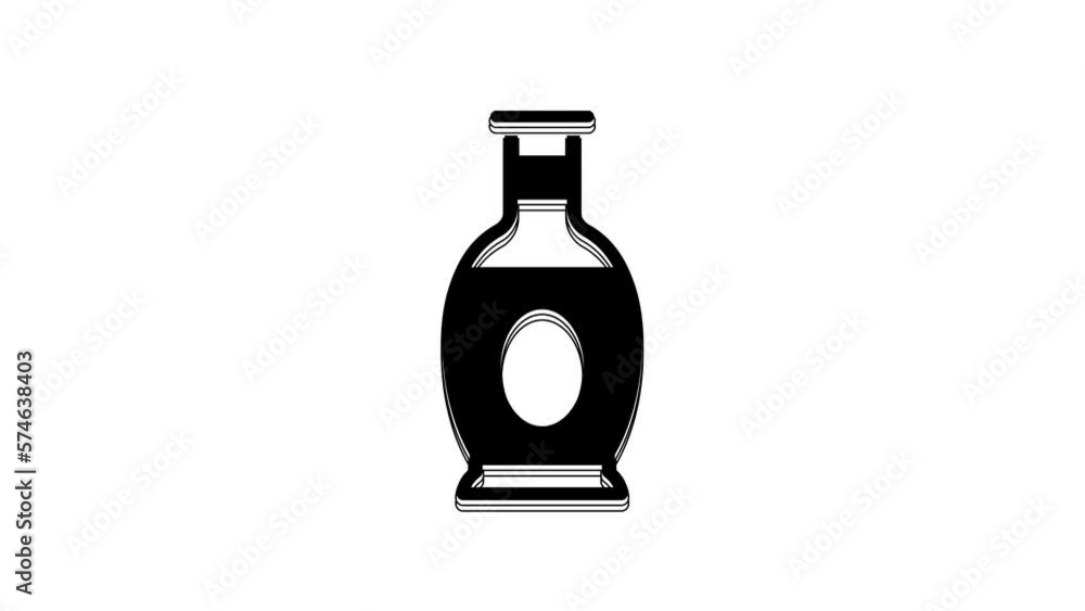 Black Indian vase icon isolated on white background. 4K Video motion graphic animation Black Indian vase icon isolated on white background. 4K Video motion graphic animation