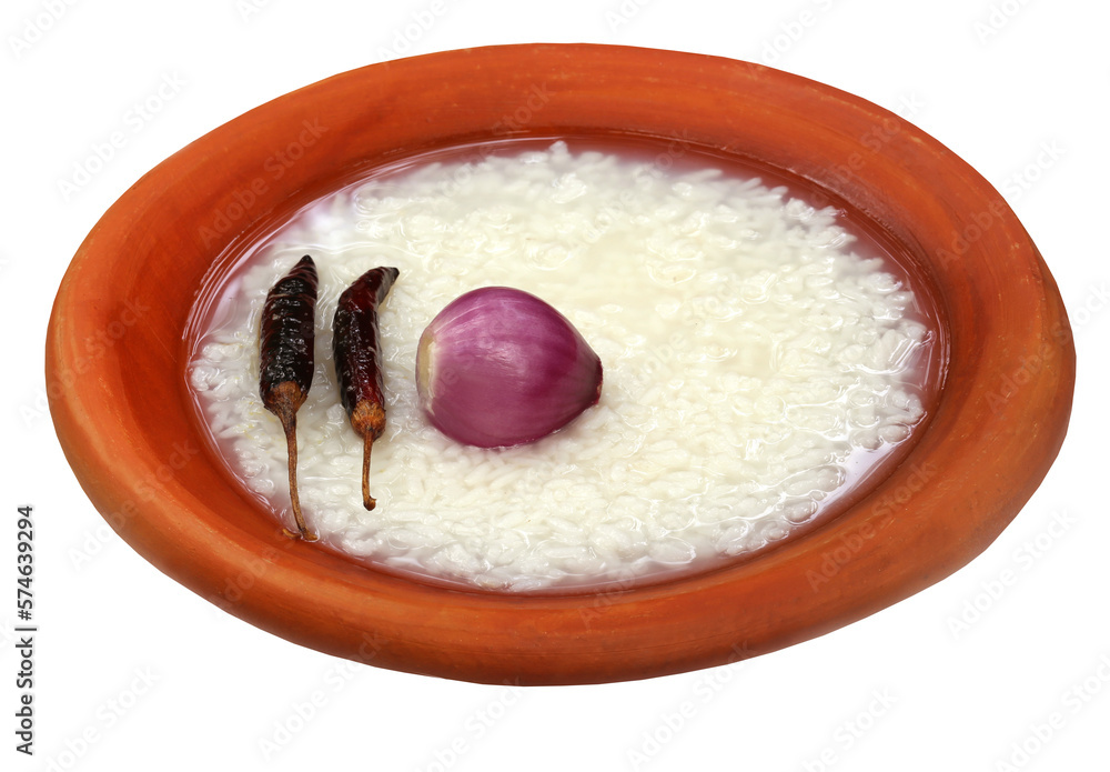 Fototapeta premium Traditional water soaked rice of Bangladesh