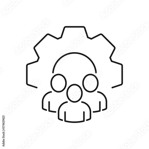 Team work line icon. Squad sign. Community group symbol. Linear style team work icon vector. color editable