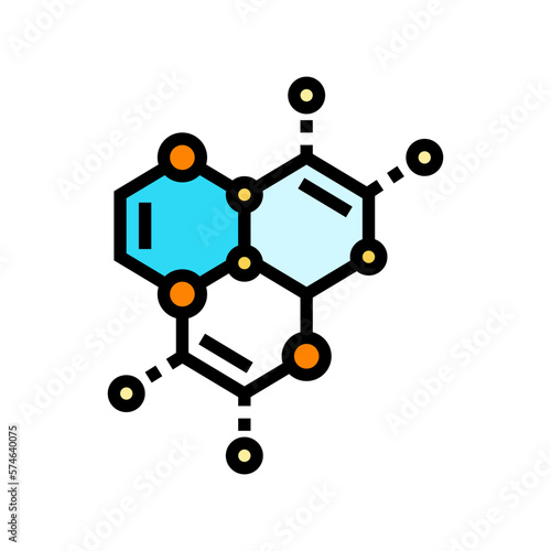 scientific molecular structure color icon vector illustration