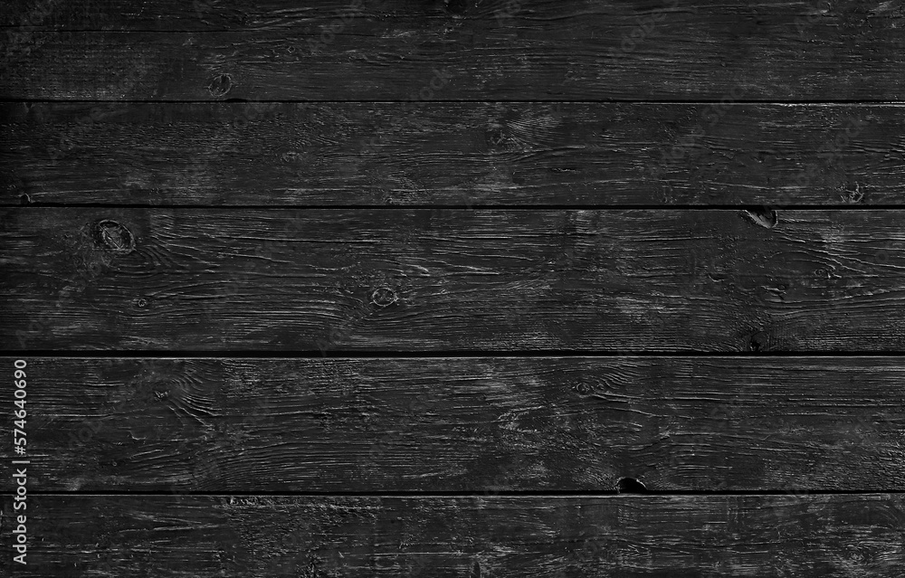 Fototapeta premium Black painted wooden planks background