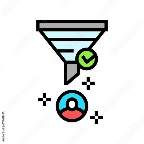 highly qualified lead color icon vector illustration