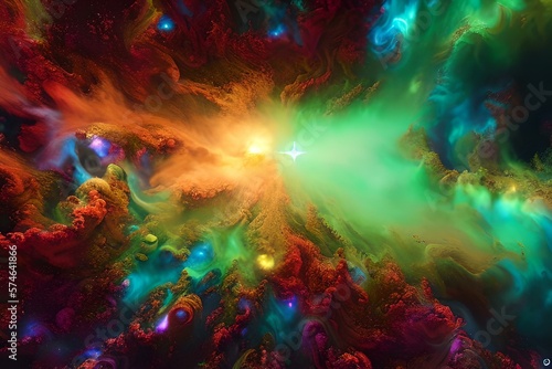 Beauty of endless Universe filled with stars and nebula created by generative AI