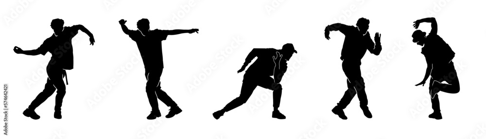Set of street dance vector silhouette. Set of street dance vector silhouette.