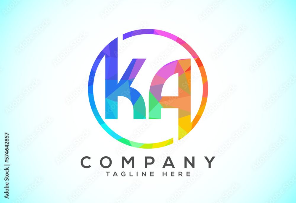 Initial Letter K A Low Poly Logo Design Vector Template. Graphic Alphabet Symbol For Corporate Business Identity Initial Letter K A Low Poly Logo Design Vector Template. Graphic Alphabet Symbol For Corporate Business Identity