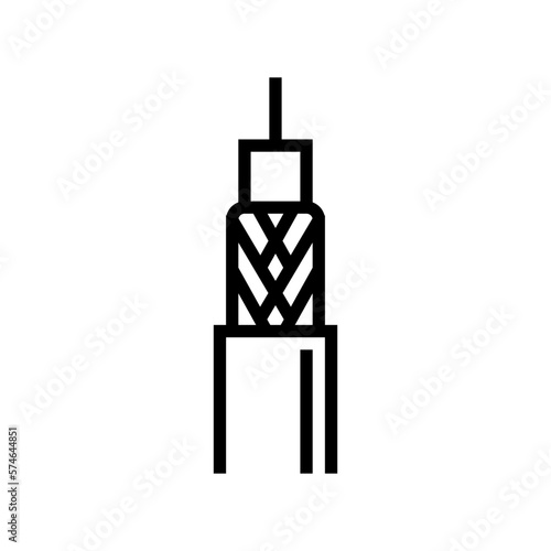 coaxial cable wire line icon vector illustration