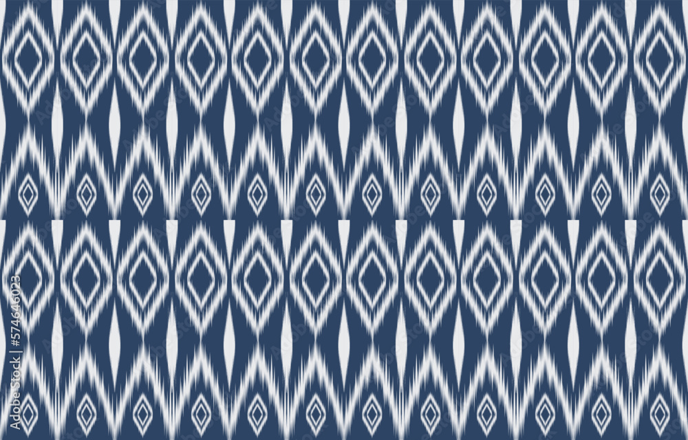 Obraz premium Ethnic abstract ikat art. Fabric Morocco, geometric ethnic pattern seamless color oriental. Background, Design for fabric, curtain, carpet, wallpaper, clothing, wrapping, Batik, vector illustration