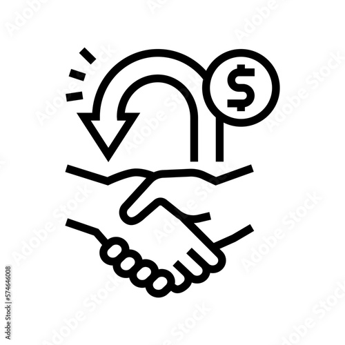 repayment line icon vector illustration