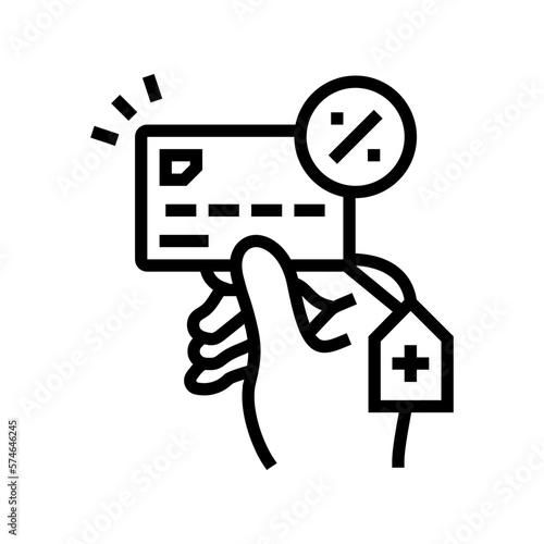 overdraft payment line icon vector illustration