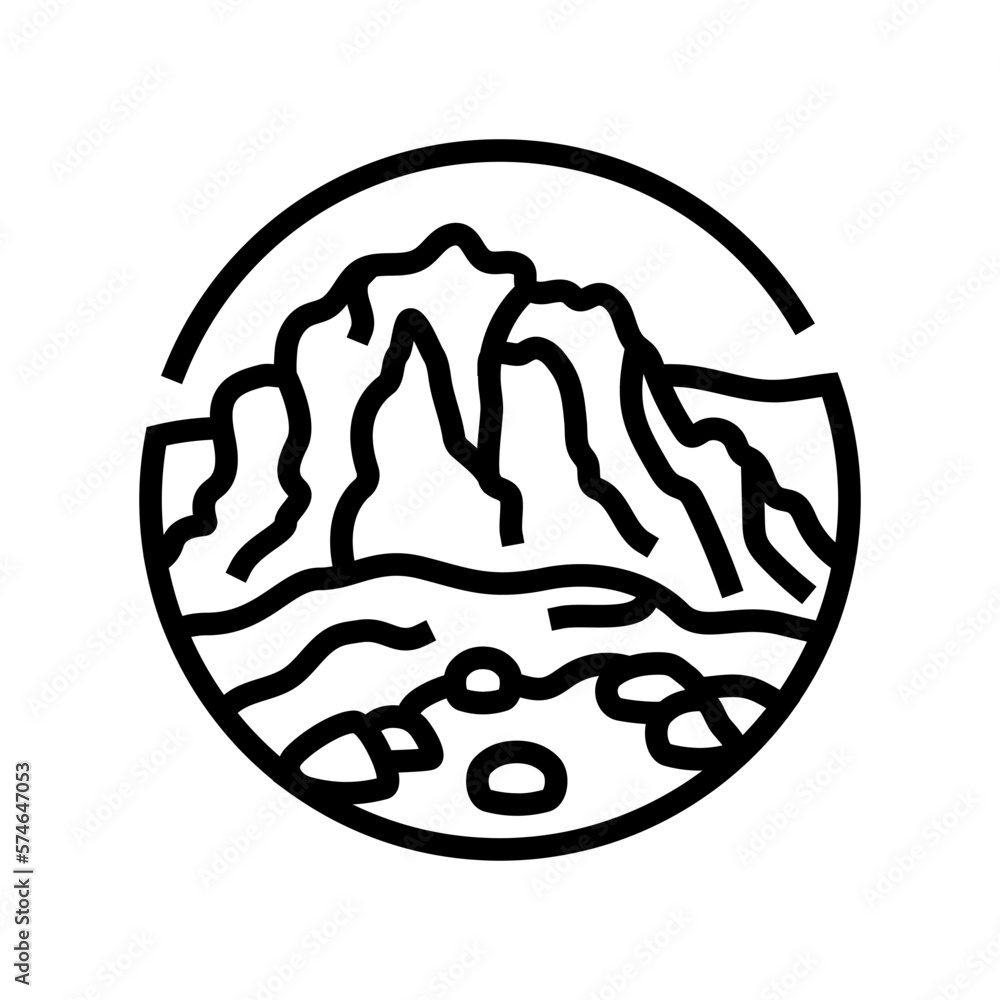 hill mountain landscape line icon vector illustration hill mountain landscape line icon vector illustration
