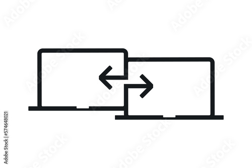 Computer sharing exchange icon. Illustration vector