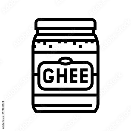 ghee milk product dairy line icon vector illustration