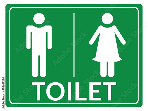 male, female toilet icon. green background vector