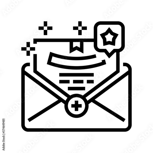 event triggered email line icon vector illustration