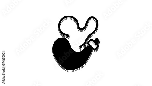 Black Spanish wineskin icon isolated on white background. 4K Video motion graphic animation