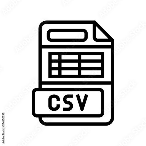 csv file format document line icon vector illustration