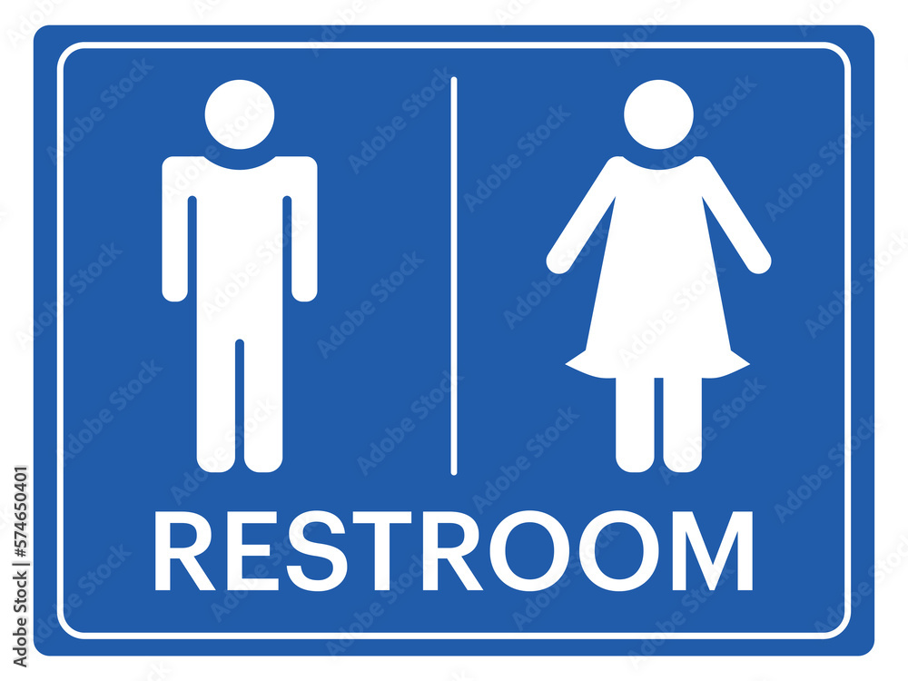 male, female restroom icon blue background vector male, female restroom icon blue background vector