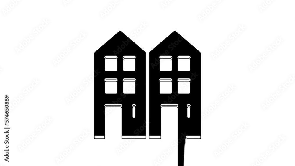 Black House icon isolated on white background. Home symbol. 4K Video motion graphic animation Black House icon isolated on white background. Home symbol. 4K Video motion graphic animation