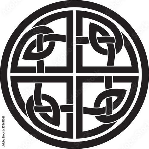 Vector black monochrome Celtic knot. Ornament of ancient European peoples. The sign and symbol of the Irish, Scots, Britons, Franks.