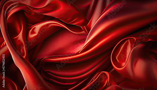 red silk of fabric background, luxury texture, Made by AI,Artificial intelligence