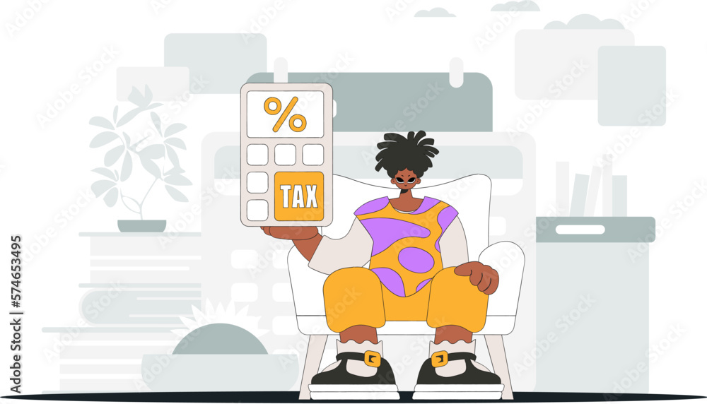 Graceful man holding a calculator in his hand An illustration showing the importance of paying taxes for the development of the economy. Graceful man holding a calculator in his hand An illustration showing the importance of paying taxes for the development of the economy.